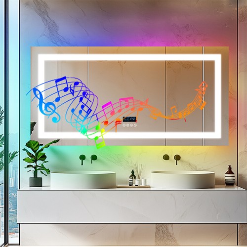 Spiegel mit rgb - mit, beleuchtung