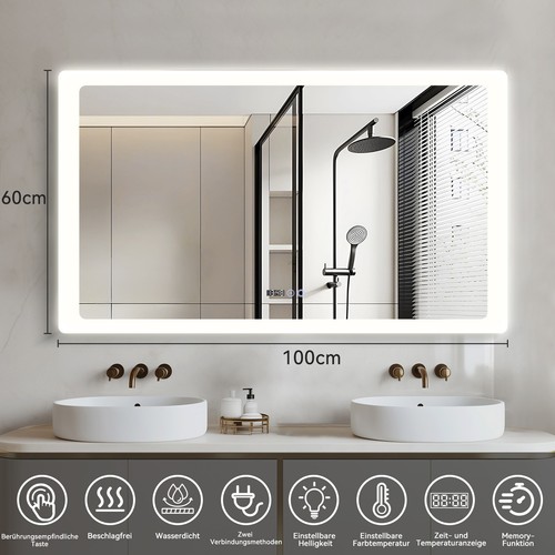 Puluomis badspiegel mit led - badspiegel,