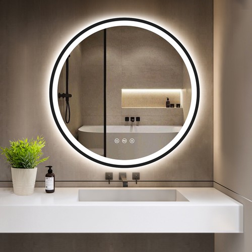 Badspiegel rund mit - rund, led
